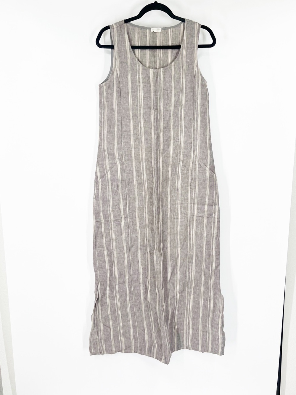 Garnet Hill 100% Linen Tank Sleeveless Maxi Dress
